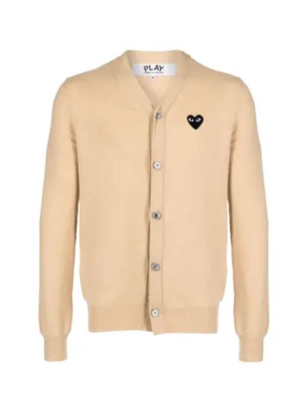 Black Heart Wappen Wool Knit Beige Cardigan AZN0240513 - COMME DES GARCONS PLAY - BALAAN 6