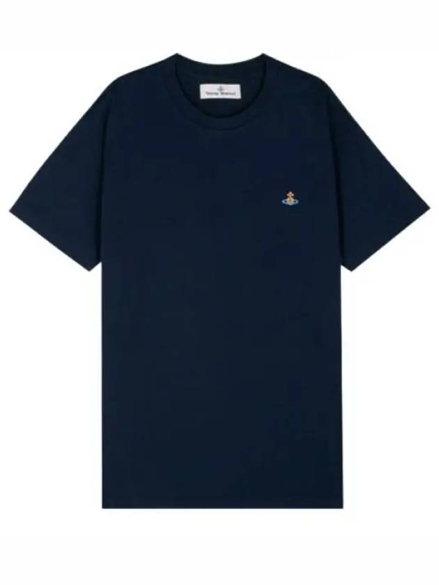 ORB Logo Cotton Short Sleeve T-Shirt Navy - VIVIENNE WESTWOOD - BALAAN 2