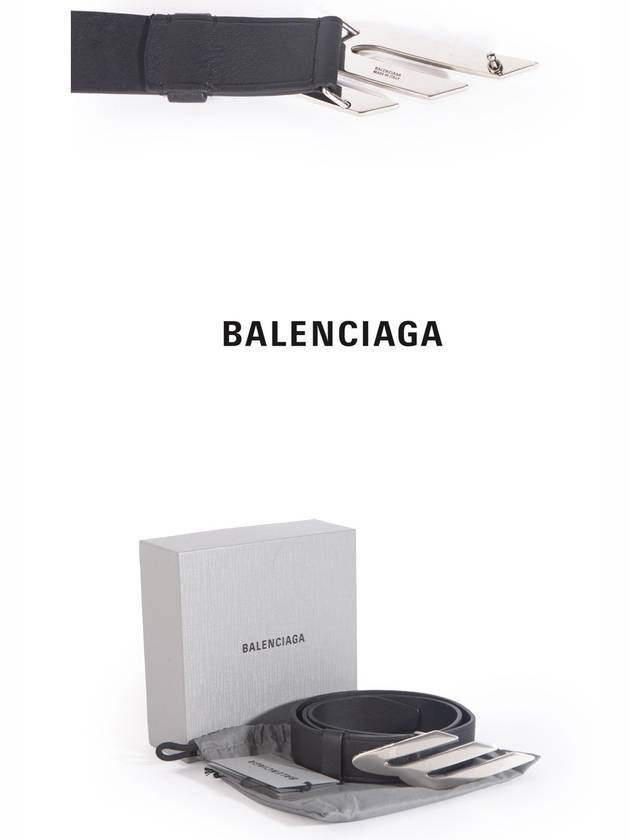 3B Logo Leather Belt Black - BALENCIAGA - BALAAN 6