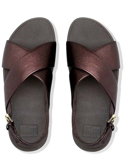 Lulu Cross Backstrap Sandals Chocolate Metallic K03 806 Women's Sandals - FITFLOP - BALAAN 2