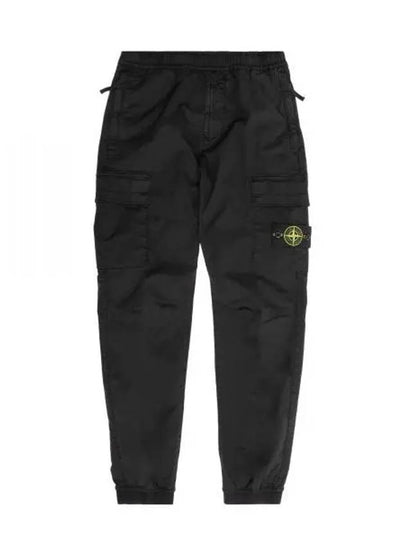 Banding Waist Tapered Cargo Straight Pants Black - STONE ISLAND - BALAAN 2