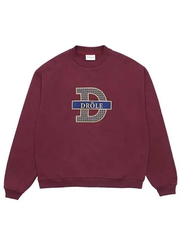 Drold Monsieur Men's LE DROLE TARTAN Sweatshirt Burgundy CSW126 CO001 BX - DROLE DE MONSIEUR - BALAAN 1