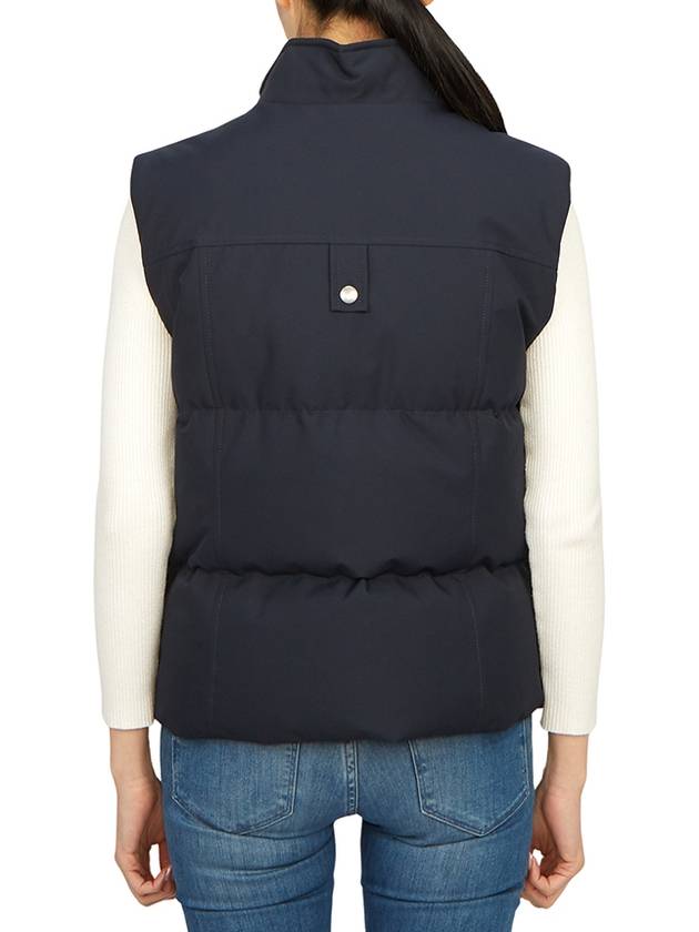 Women's Logo Patch Zipper Padded Vest Navy - MOOSE KNUCKLES - BALAAN 5