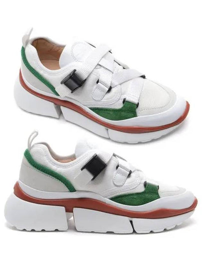 Sony Buckle Strap Low-Top Sneakers White Jungle Green - CHLOE - BALAAN 2