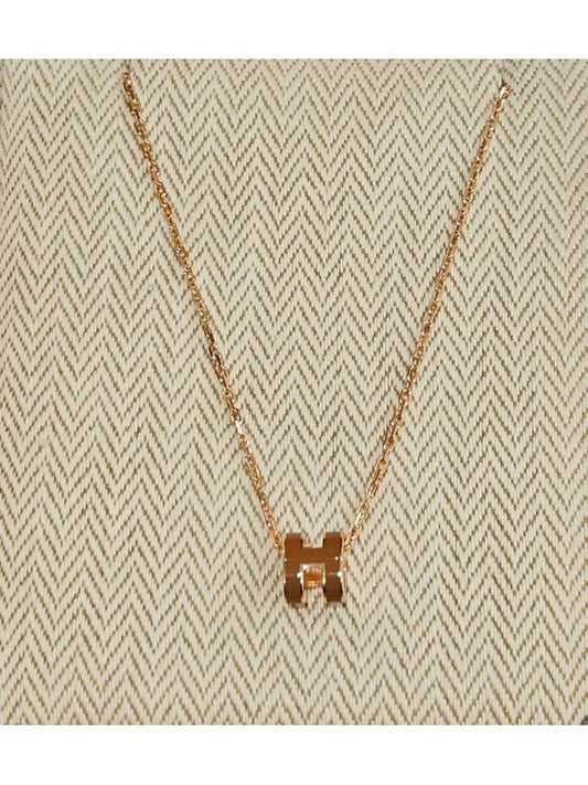 Mini PopAche Necklace New Gold Pendant Rose Gold Chain Necklace H147992F - HERMES - BALAAN 1