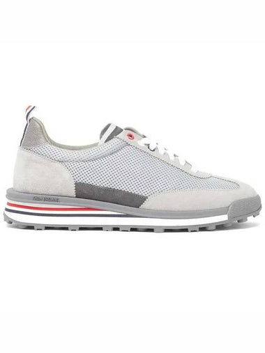 Running mesh striped heel tab tricolor platform sole sneakers gray - THOM BROWNE - BALAAN 1