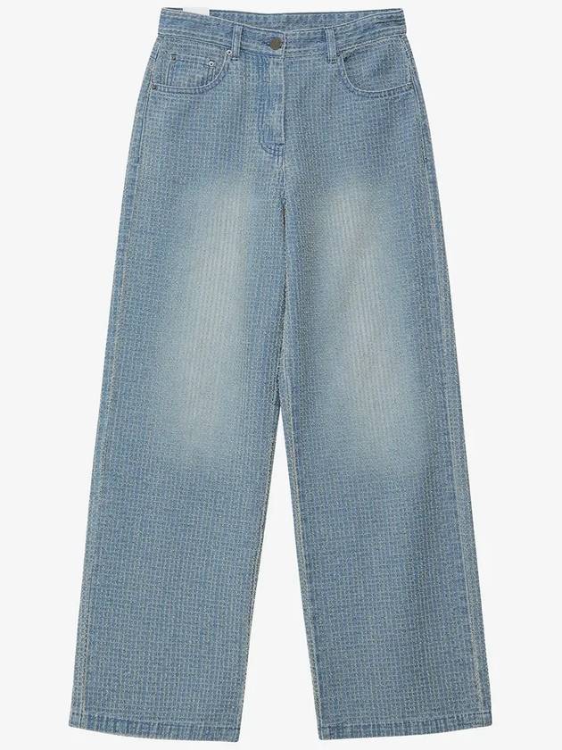 Damage Striped Wide Jeans Light Blue - NOIRER FOR WOMEN - BALAAN 3