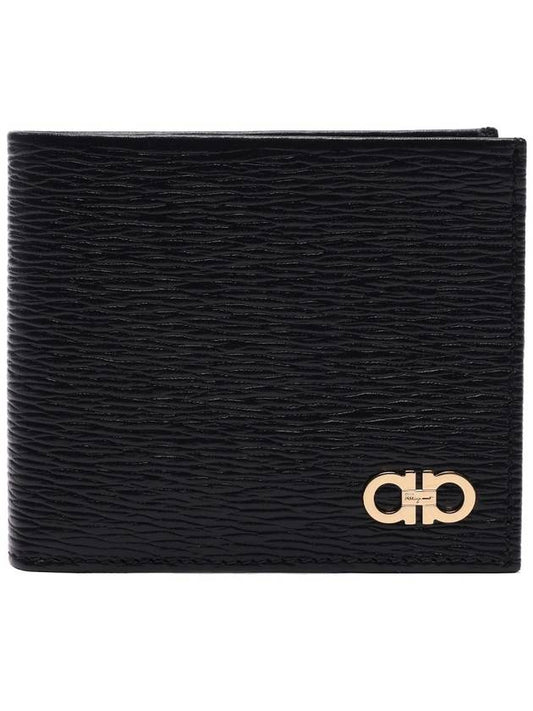 Gancini Half Wallet Black - SALVATORE FERRAGAMO - BALAAN 2