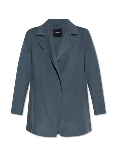 Clairene Double Face Wool Jacket Blue Granite - THEORY - BALAAN 2