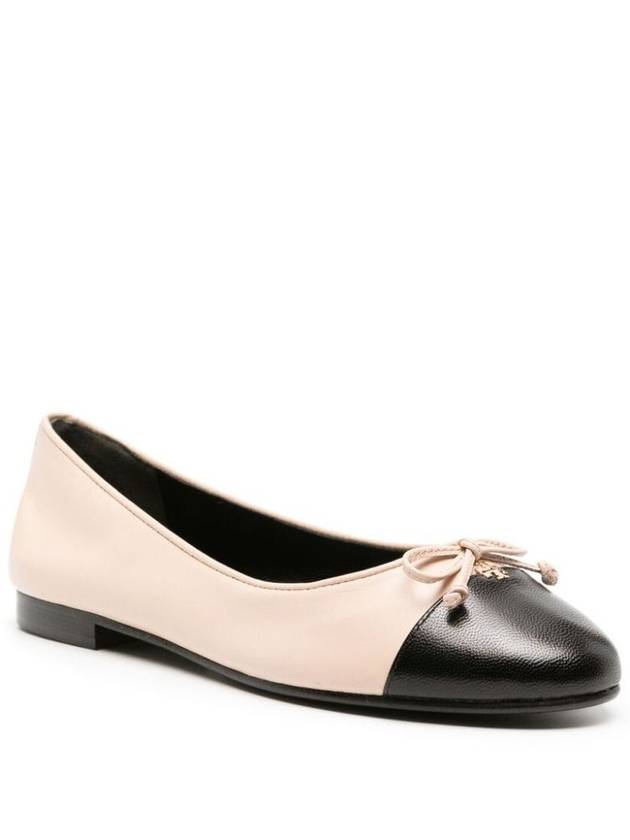 Leather Cap Toe Ballerina Beige - TORY BURCH - BALAAN 4