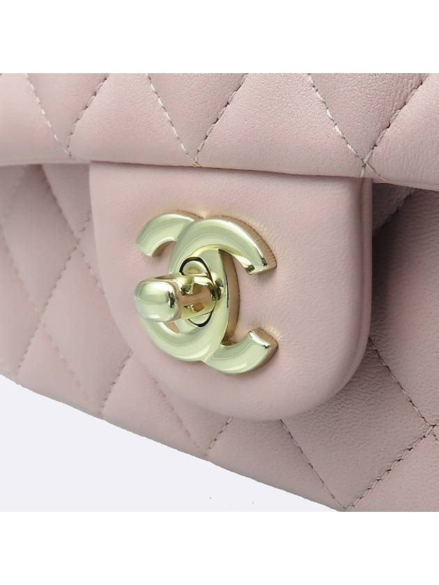 Chanel AS2431 Dust Pink Color Lambskin Top Handle New Mini Gold Chain Cross Bag - CHANEL - BALAAN 4