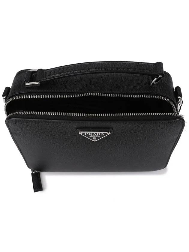 Medium Brique Saffiano Leather Cross Bag Black - PRADA - BALAAN 6