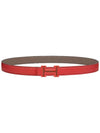 H Email Buckle Reversible Leather Belt Red - HERMES - BALAAN 2