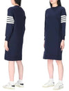 Classic Loopback 4-Bar Sweater Midi Dress Light Navy - THOM BROWNE - BALAAN 2