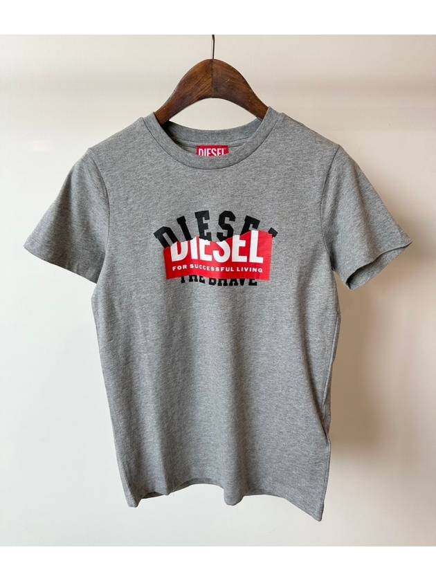 Kids T Shirt J02116 KYAWX K963 Gray 10Y - DIESEL - BALAAN 1