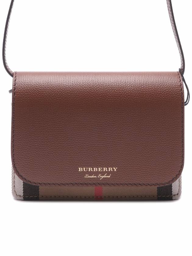 Hampshire House Check Crossbody Bag Tan Brown - BURBERRY - BALAAN 2