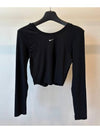 Cropped Long Sleeve T Shirt FN3661 010 Black WOMENS M Euro Fit - NIKE - BALAAN 6