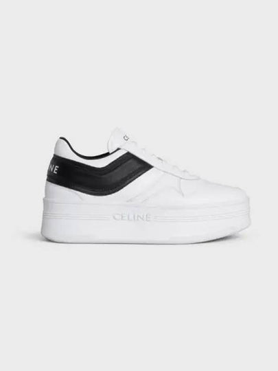 Wedge Outsole Block Low Top Sneakers White Black - CELINE - BALAAN 2