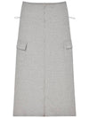 Two way zipper cargo long skirt Melange gray - THE GREEN LAB - BALAAN 1