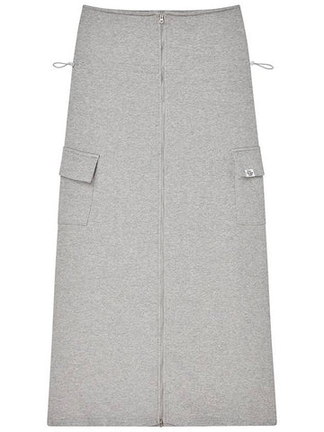 Two way zipper cargo long skirt Melange gray - THE GREEN LAB - BALAAN 1