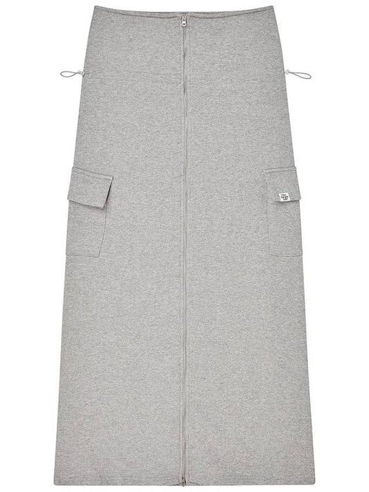 Two way zipper cargo long skirt Melange gray - THE GREEN LAB - BALAAN 1