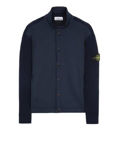 Badge Button Knit Cardigan Navy - STONE ISLAND - BALAAN 1