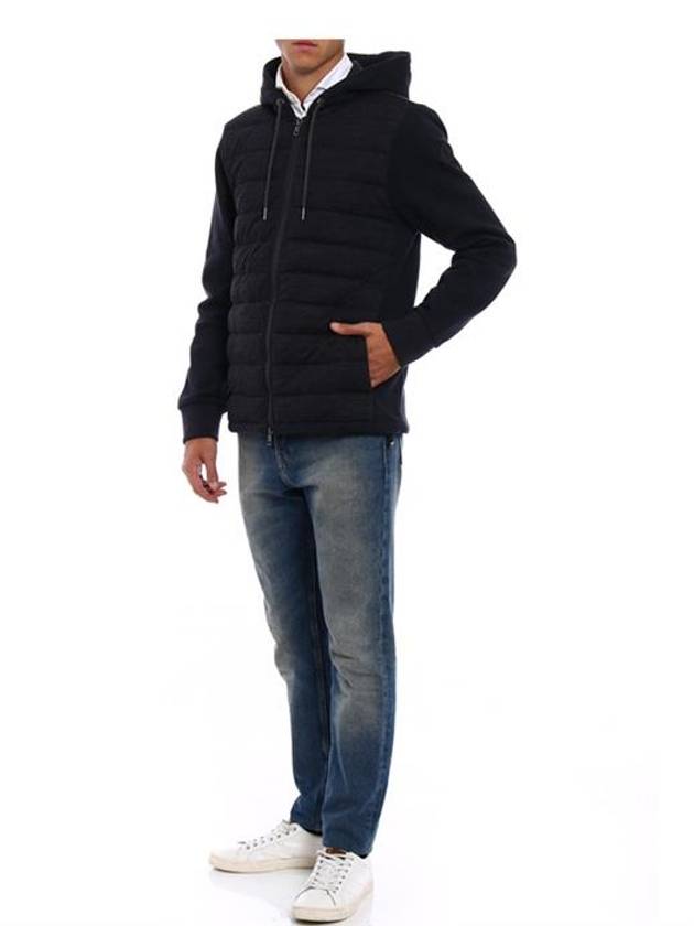 Men's Hooded Padded Dark Gray - MONCLER - BALAAN.