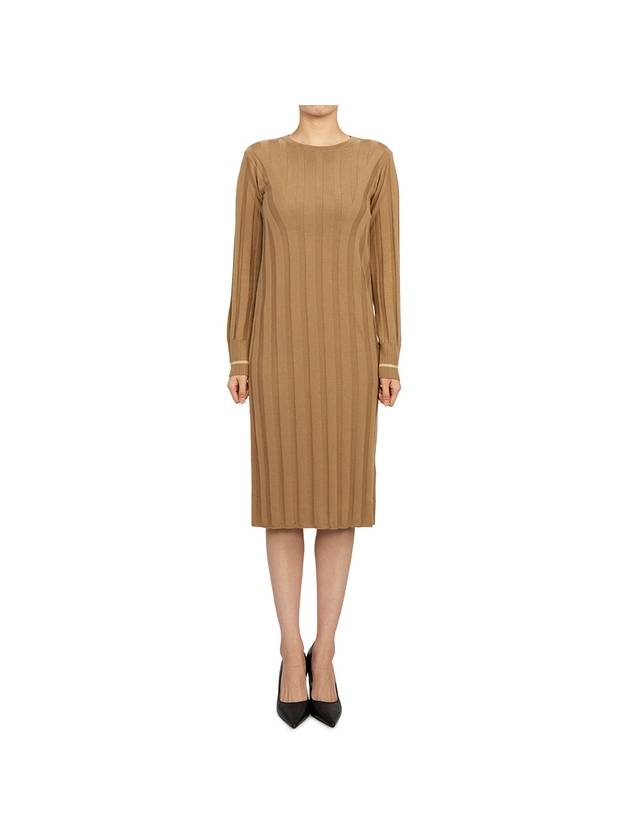 Leccio Virgin Wool Midi Dress Camel - MAX MARA - BALAAN 1