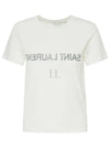 Reverse Short Sleeve T-Shirt Nature Et Noir - SAINT LAURENT - BALAAN 2