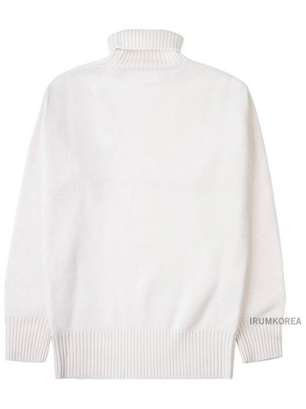 Heart Logo Knit Turtleneck White - AMI - BALAAN 3