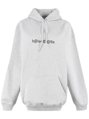 logo hooded top gray - BALENCIAGA - BALAAN.