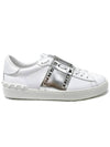 Men's Rockstud Untitled Low Top Sneakers White Silver - VALENTINO - BALAAN 1