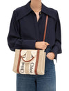 Woody Small Canvas Tote Bag White Brown Beige - CHLOE - BALAAN 4