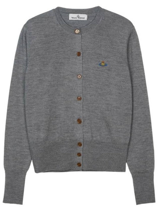 Bea Logo Wool Cardigan Grey - VIVIENNE WESTWOOD - BALAAN 2