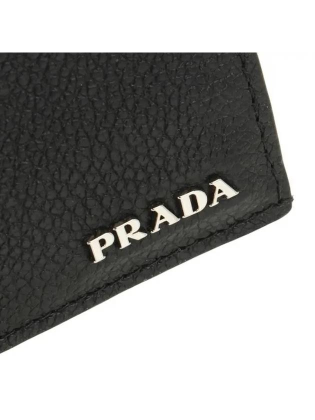 Men's Saffiano Leather Card Wallet Black - PRADA - BALAAN 6