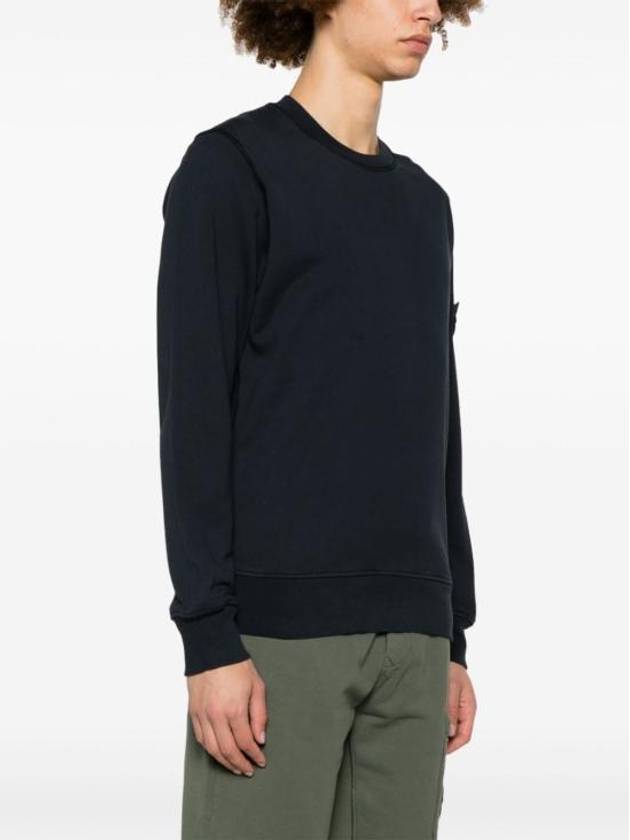 Wappen Patch Garment Dyed Sweatshirt Navy - STONE ISLAND - BALAAN 4