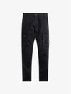 Garment Dyed Old Effect Stretch Broken Twill Cotton Cargo Pants Black - STONE ISLAND - BALAAN 3