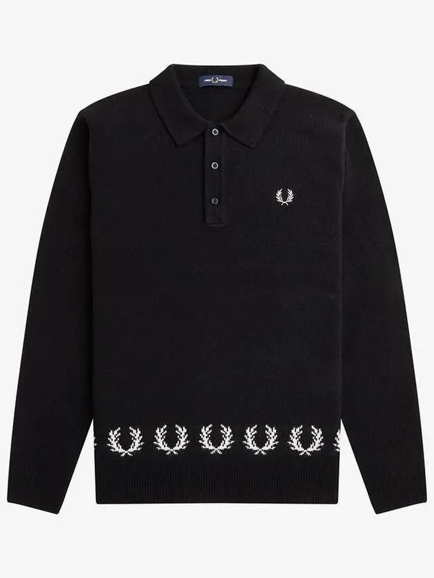 Sharp Laurel Wrist Trim Knit Shirt 102 AFPM2336535 Black - FRED PERRY - BALAAN 1