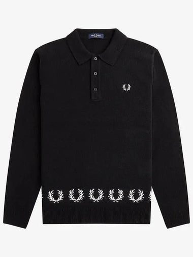 Sharp Laurel Wrist Trim Knit Shirt 102 AFPM2336535 Black - FRED PERRY - BALAAN 1