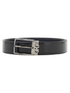 Gancini Reversible Adjustable Leather Belt Navy Black - SALVATORE FERRAGAMO - BALAAN 1