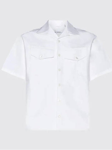 Men's Pocket White Short Sleeve Shirt PBCM114 U014 03 - NEIL BARRETT - BALAAN 1