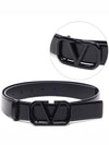 V Logo Signature 30MM Leather Belt Black - VALENTINO - BALAAN 2