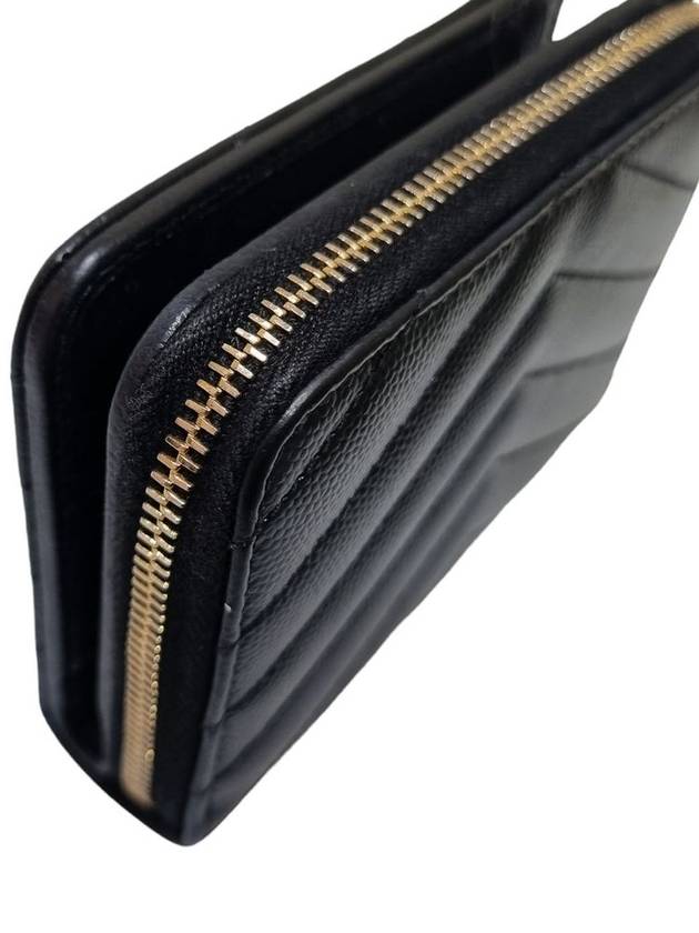 Women s 403723 Monogram Black Leather Compact Zipper Around Half Wallet - SAINT LAURENT - BALAAN 3