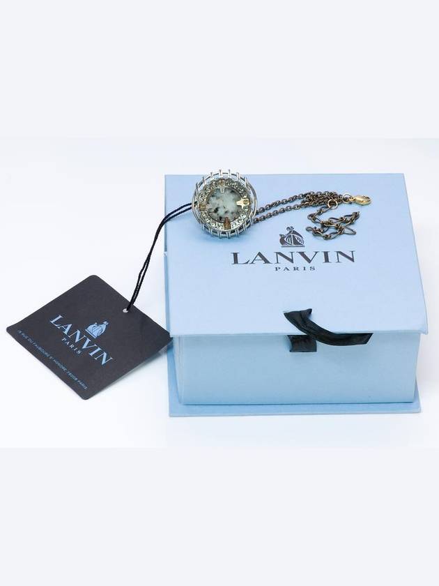 Silver Tone Crystal Cocktail Ring Bracelet - LANVIN - BALAAN 8