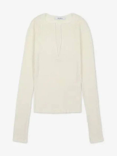 Urlo V-Neck Knit Top White - MAX MARA - BALAAN 2