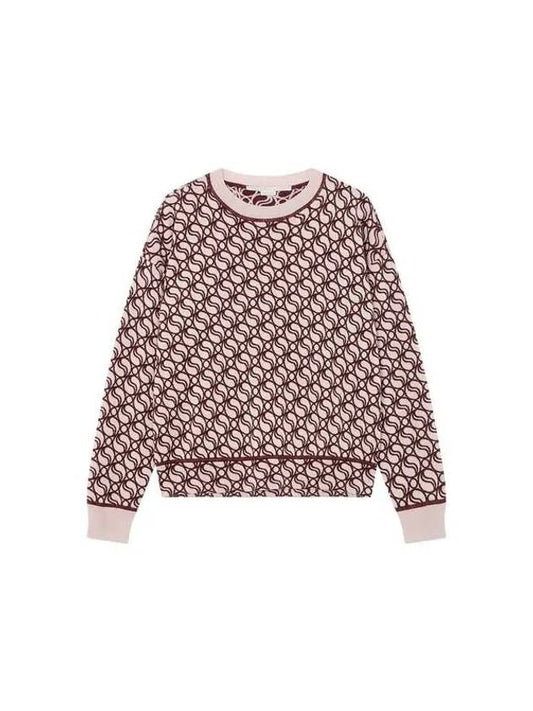 wave pattern wool knit burgundy - STELLA MCCARTNEY - BALAAN 1