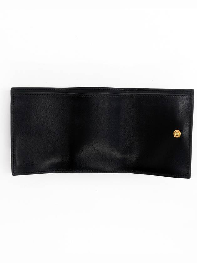 Logo Tri-Fold Half Wallet Black - FENDI - BALAAN 7