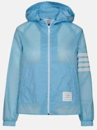 4 Bar Ripstop Polyamide Windbreaker Light Blue - THOM BROWNE - BALAAN 2