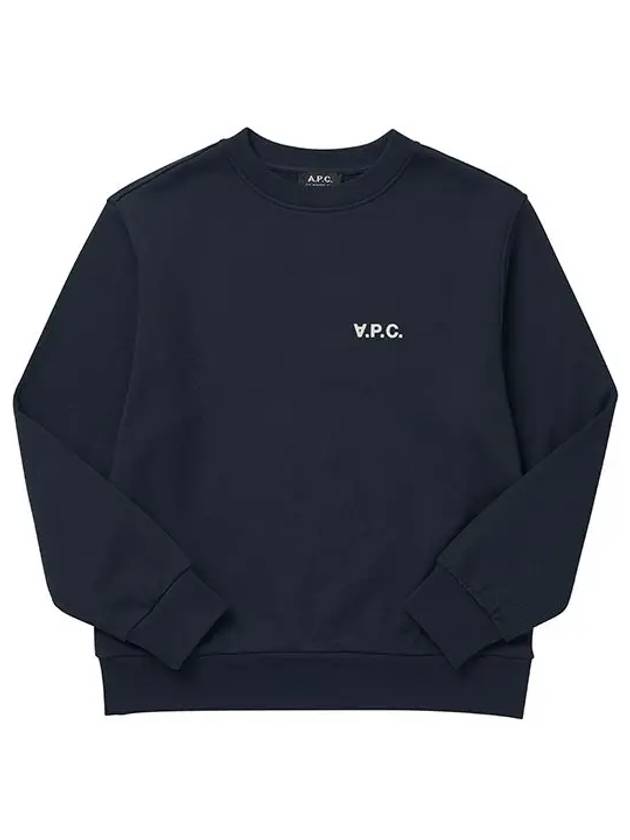 Evy Small Logo Crew Neck Sweatshirt Navy - A.P.C. - BALAAN 3