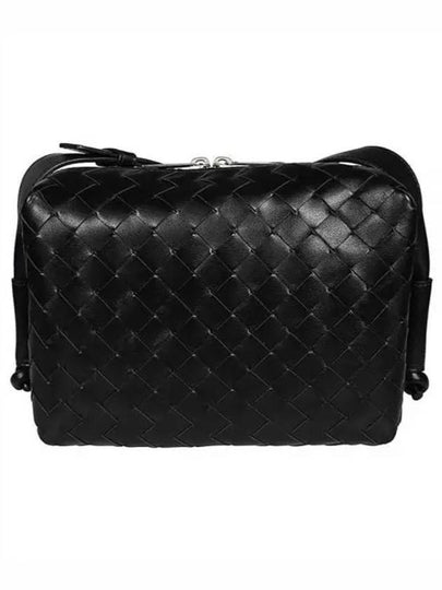 Intrecciato Weaving Leather Cross Bag Black - BOTTEGA VENETA - BALAAN 2